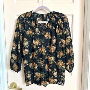 Black floral mod lusive top